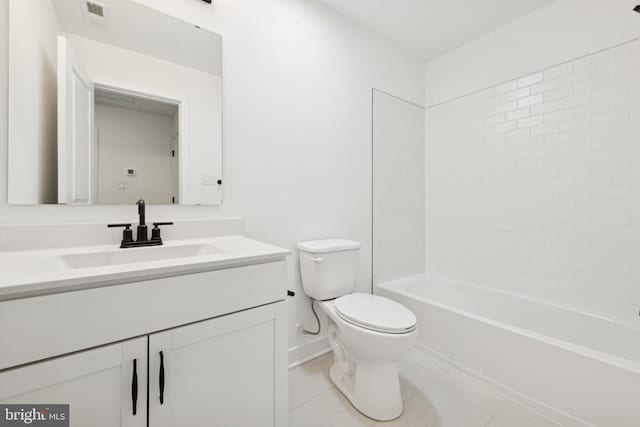 19740 Spinnaker Ct, Georgetown, DE 19947 - bathroom with toilet, vanity, tile patterned flooring, washtub / shower combination, and baseboards