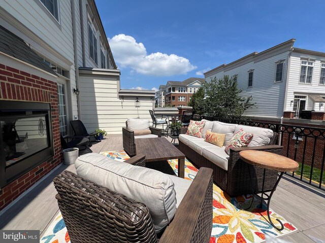 13755 Tides St, Woodbridge, VA 22191 - wooden terrace featuring an outdoor living space