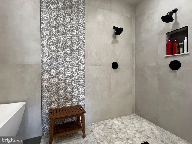 13755 Tides St, Woodbridge, VA 22191 - bathroom with a tile shower