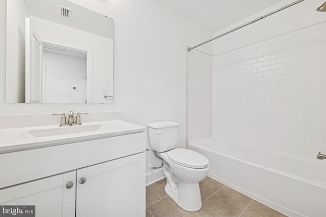 19704 Crows Nest Ct, Georgetown, DE 19947 - full bathroom featuring vanity, toilet, bathtub / shower combination, tile patterned flooring, and baseboards