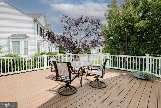 213 Casper Way, Middletown, DE 19709 - wooden terrace with outdoor dining area