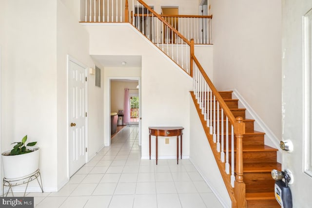 2363 Ashford Dr, Waldorf, MD 20603 - stairs with a high ceiling and baseboards