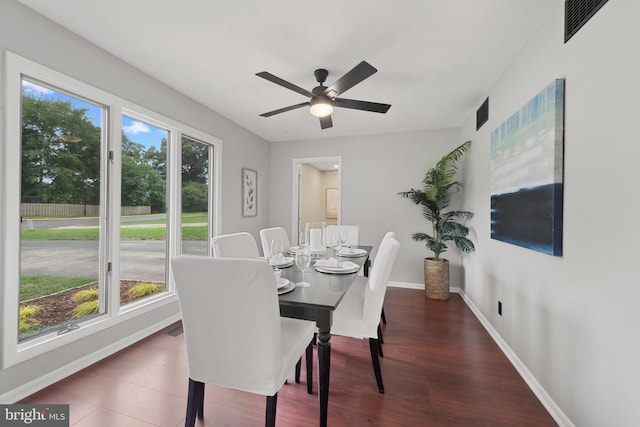 602 Sweet Brush Ct, Severna Park, MD 21146 - dining area with ceiling fan and wood finished floors