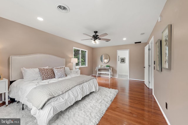 602 Sweet Brush Ct, Severna Park, MD 21146 - bedroom featuring wood finished floors, recessed lighting, and a ceiling fan