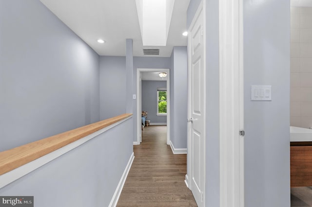 6430 Wishbone Ter, Cabin John, MD 20818 - corridor featuring dark wood-type flooring and recessed lighting