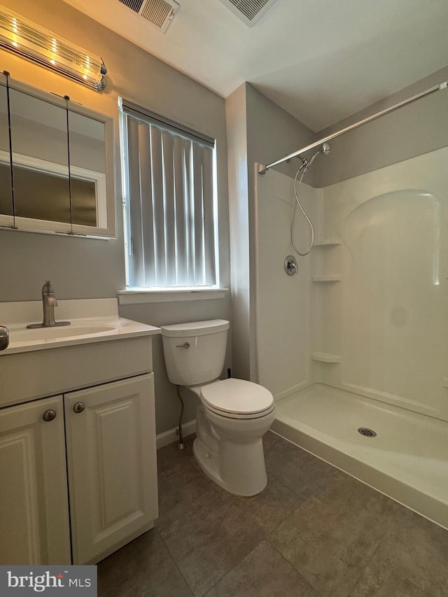 225 Barclay Ct, West Deptford, NJ 08051 - full bathroom featuring toilet, a shower, vanity, and tile patterned floors