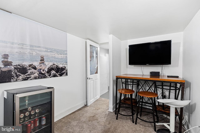 1228 S 22nd St, Philadelphia, PA 19146 - office area featuring beverage cooler and carpet floors
