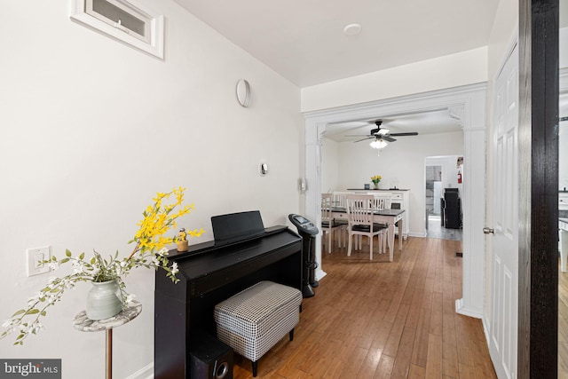 1228 S 22nd St, Philadelphia, PA 19146 - hallway with hardwood / wood-style floors and decorative columns