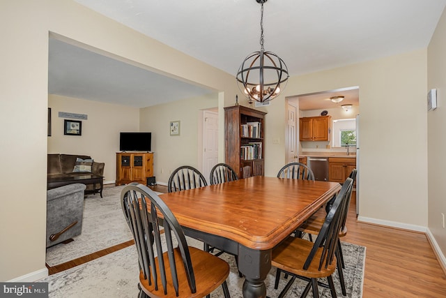 14 Cedarfield Dr, Gettysburg, PA 17325 - dining room featuring light wood-style flooring and a chandelier