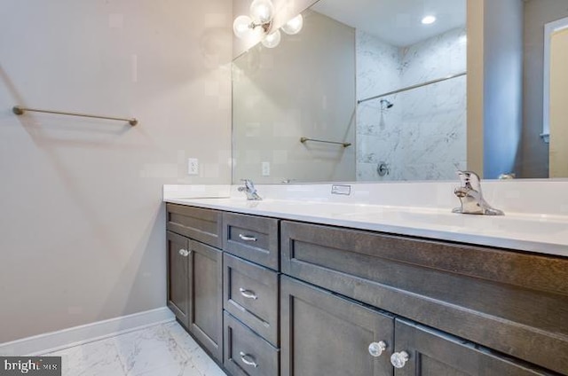 880 Campers Ln, Ruther Glen, VA 22546 - bathroom featuring double vanity and marble finish flooring