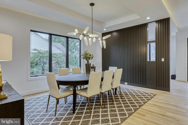 6400 26th St N, Arlington, VA 22207 - dining area with healthy amount of natural light, wood finished floors, recessed lighting, and a chandelier