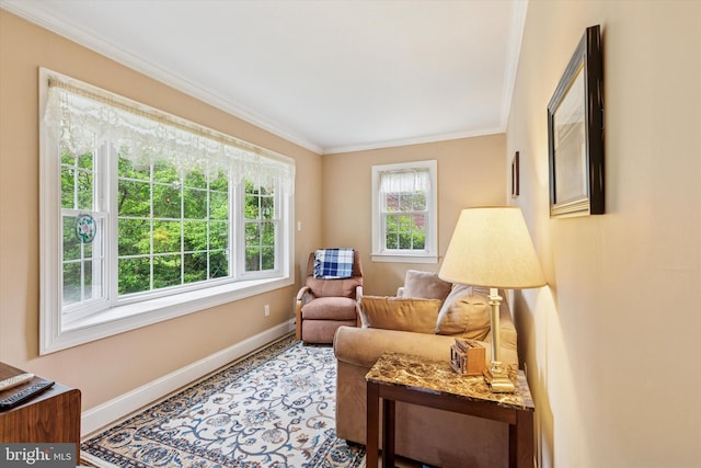 515 Marks Rd, Oreland, PA 19075 - living room with baseboards and ornamental molding
