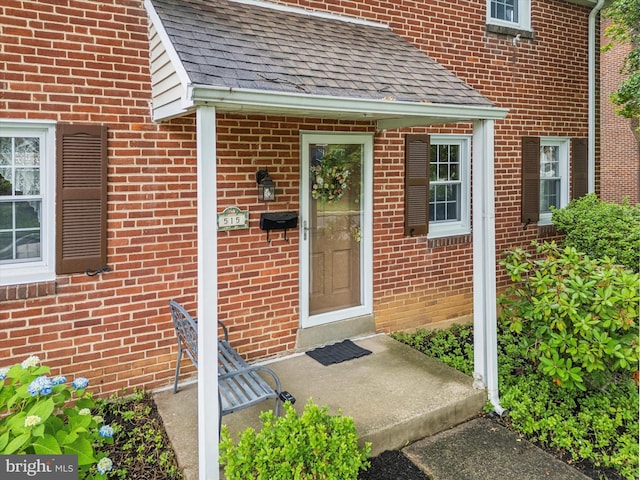 515 Marks Rd, Oreland, PA 19075 - entrance to property featuring roof with shingles and brick siding