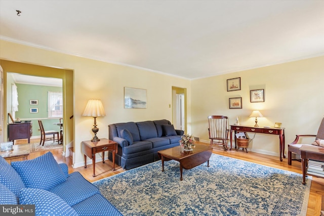 515 Marks Rd, Oreland, PA 19075 - living room with ornamental molding and wood finished floors