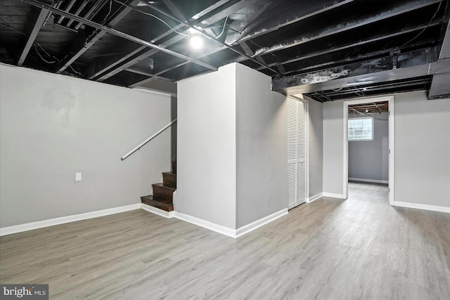 8206 Boundary, Baltimore, MD 21222 - basement with wood finished floors and stairs