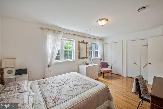 1312 Cedar Park Rd, Annapolis, MD 21401 - bedroom featuring two closets and light wood-style flooring