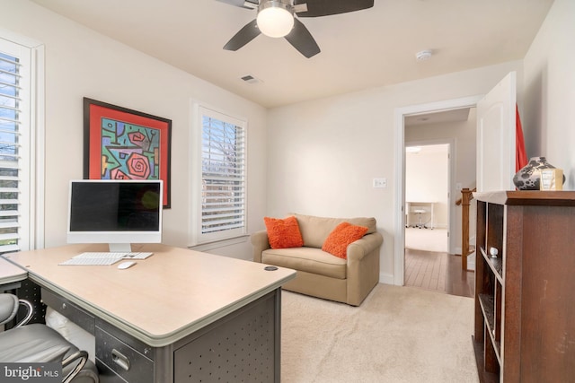 6139 Sligo Mill Rd NE, Washington, DC 20011 - carpeted office space with a ceiling fan