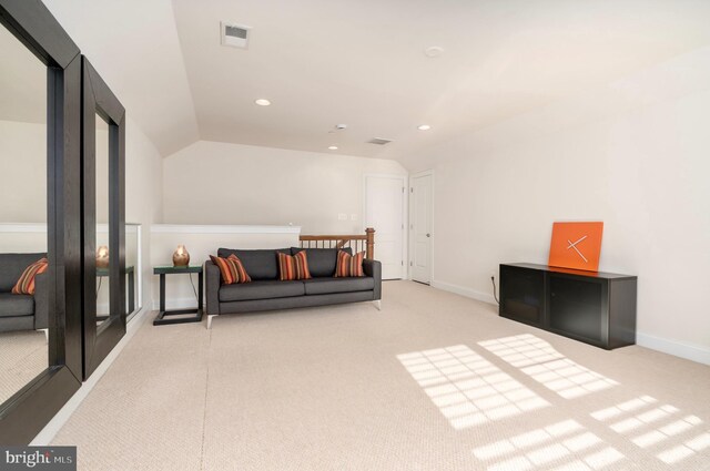 6139 Sligo Mill Rd NE, Washington, DC 20011 - bedroom with carpet flooring, vaulted ceiling, recessed lighting, and baseboards