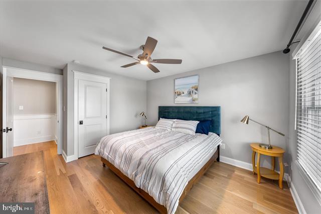 1005 Dune Dr, Avalon, NJ 08202 - bedroom featuring light wood finished floors and ceiling fan