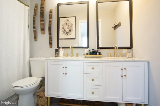 9007 Millers Island Blvd, Baltimore, MD 21219 - bathroom with double vanity and a shower with curtain