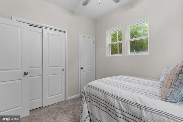 72 River St, Browns Mills, NJ 08015 - bedroom featuring carpet, a closet, and ceiling fan