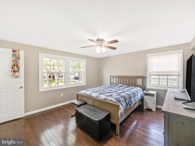 4503 Oakview Ln, Bowie, MD 20715 - bedroom with dark wood-type flooring and ceiling fan