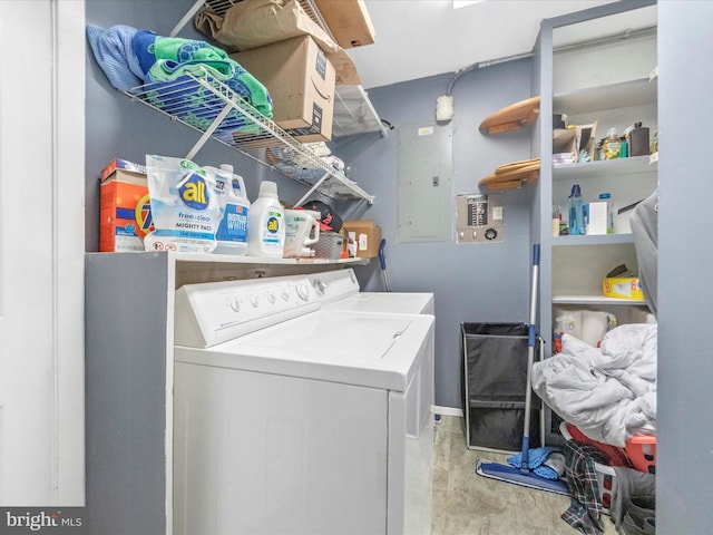 4503 Oakview Ln, Bowie, MD 20715 - washroom with electric panel and washing machine and dryer