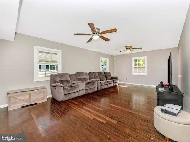 4503 Oakview Ln, Bowie, MD 20715 - living area featuring wood finished floors and a ceiling fan