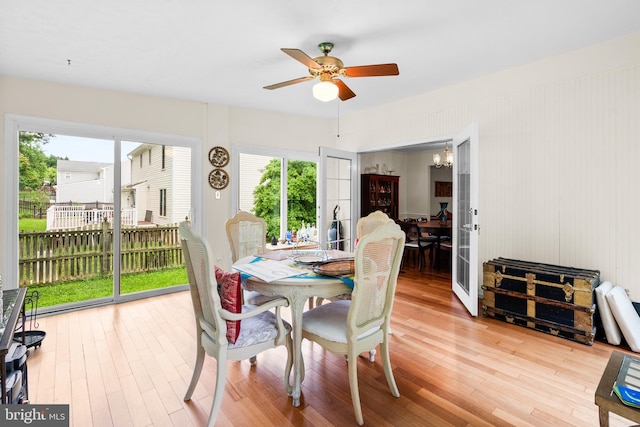 14519 Keeneland Cir, North Potomac, MD 20878 - dining room featuring light wood finished floors and a ceiling fan