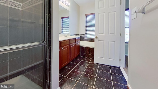 3515 Foundry Mews, Baltimore, MD 21211 - bathroom featuring vanity, a garden tub, and a stall shower