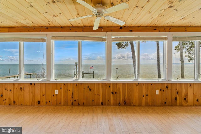 40461 Old Breton Beach Rd, Leonardtown, MD 20650 - unfurnished sunroom featuring a water view