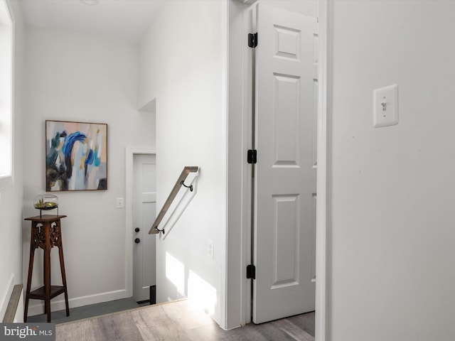 7802 Gary Ln, Severn, MD 21144 - hallway featuring baseboards and wood finished floors