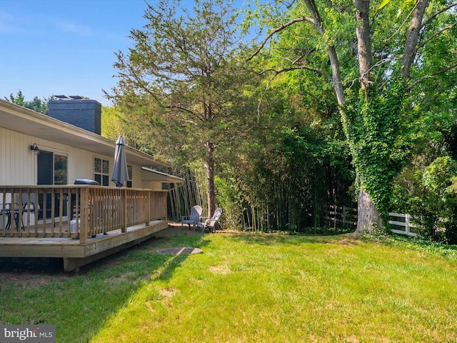 7802 Gary Ln, Severn, MD 21144 - view of grassy yard featuring a deck