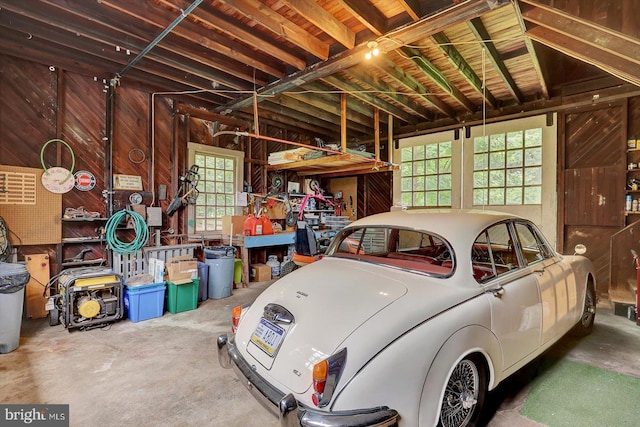 2165 Broadway, Hanover, PA 17331 - garage featuring wood walls and a workshop area