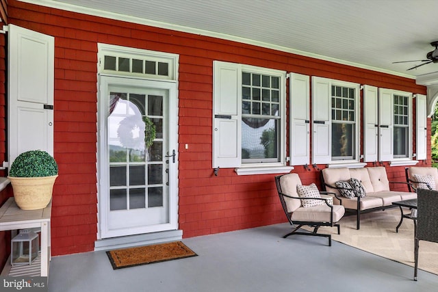 2165 Broadway, Hanover, PA 17331 - entrance to property with a ceiling fan, french doors, and covered porch