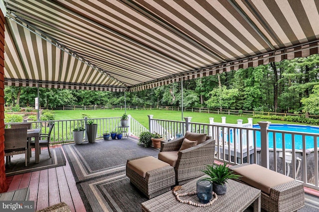 2165 Broadway, Hanover, PA 17331 - deck featuring a fenced backyard, view of wooded area, and outdoor dining area
