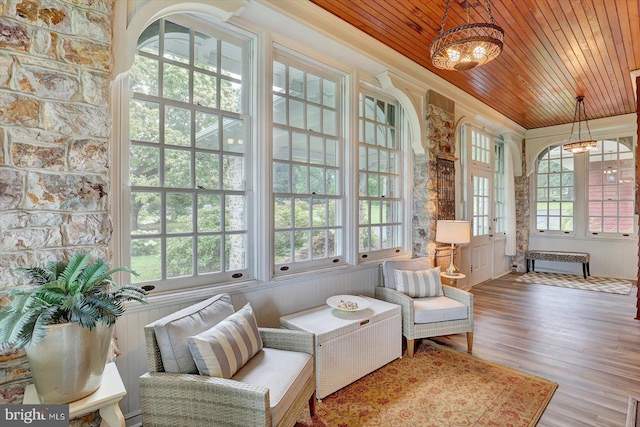 2165 Broadway, Hanover, PA 17331 - sunroom / solarium with a chandelier, healthy amount of natural light, and radiator