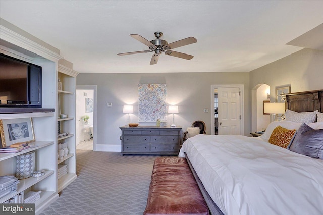 2165 Broadway, Hanover, PA 17331 - bedroom with arched walkways, carpet, and a ceiling fan