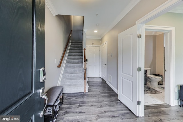 508 Rampart Way Unit 6, Oxon Hill, MD 20745 - foyer entrance with stairway, recessed lighting, and ornamental molding