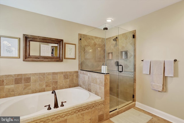 3930 Liz Cir, Doylestown, PA 18902 - full bath with a bath, a stall shower, and tile patterned floors
