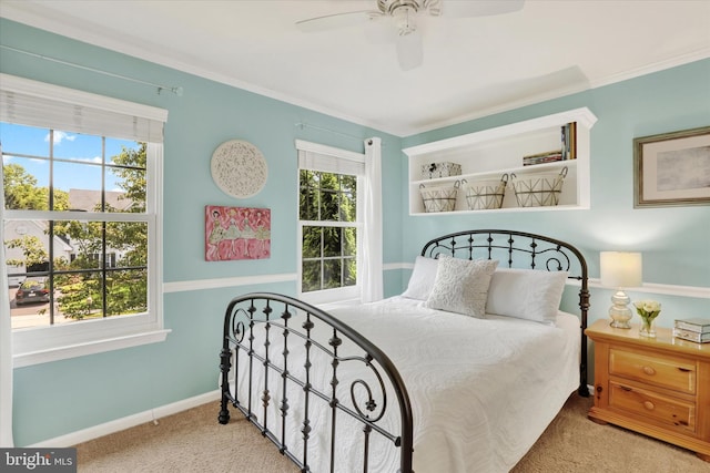 3930 Liz Cir, Doylestown, PA 18902 - bedroom with carpet, a ceiling fan, and crown molding