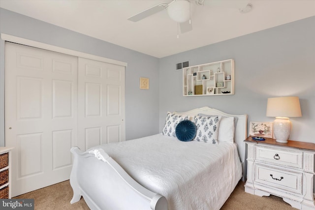 3930 Liz Cir, Doylestown, PA 18902 - bedroom featuring carpet flooring, a closet, and ceiling fan