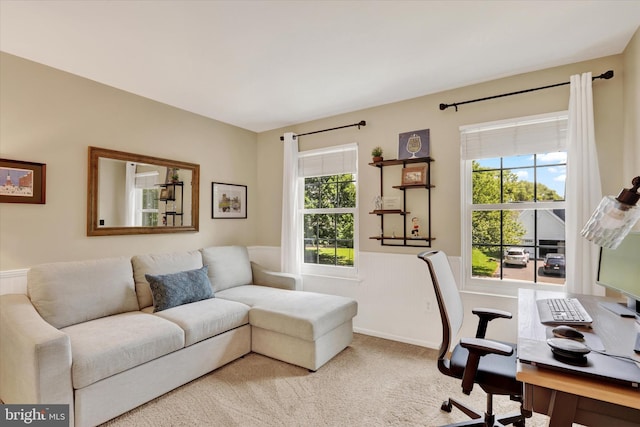 3930 Liz Cir, Doylestown, PA 18902 - office area with carpet flooring, healthy amount of natural light, and wainscoting