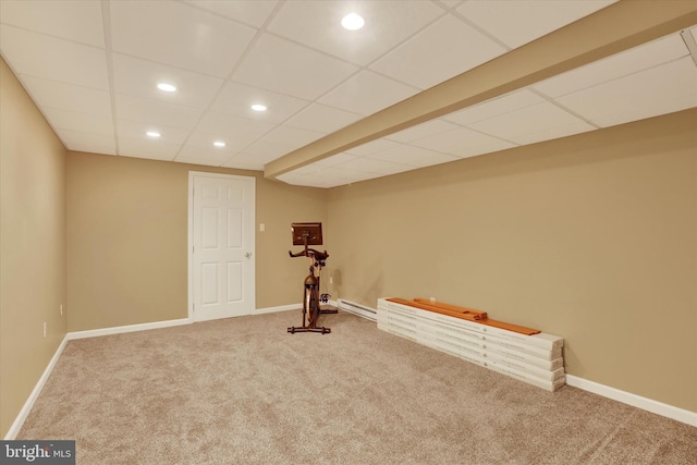 3930 Liz Cir, Doylestown, PA 18902 - workout room with carpet, recessed lighting, and a baseboard radiator
