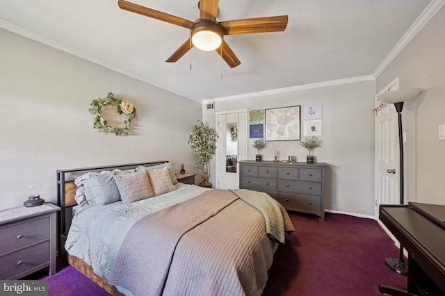 3750 Clarendon Ave Unit 5, Philadelphia, PA 19114 - carpeted bedroom with crown molding and a ceiling fan