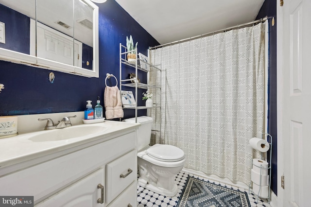 3750 Clarendon Ave Unit 5, Philadelphia, PA 19114 - full bathroom featuring vanity, tile patterned floors, and a shower with shower curtain