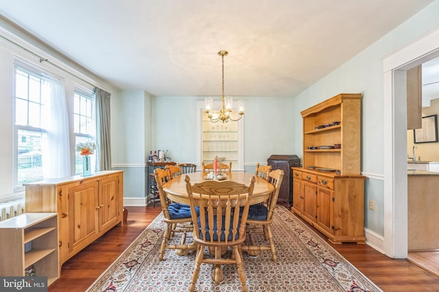 120 W Seventh St Unit 150, Media, PA 19063 - dining room with dark wood-style flooring and a chandelier