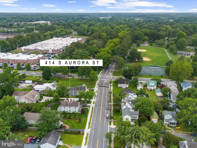 414 S Aurora St, Easton, MD 21601 - aerial view of property and surrounding area featuring nearby suburban area