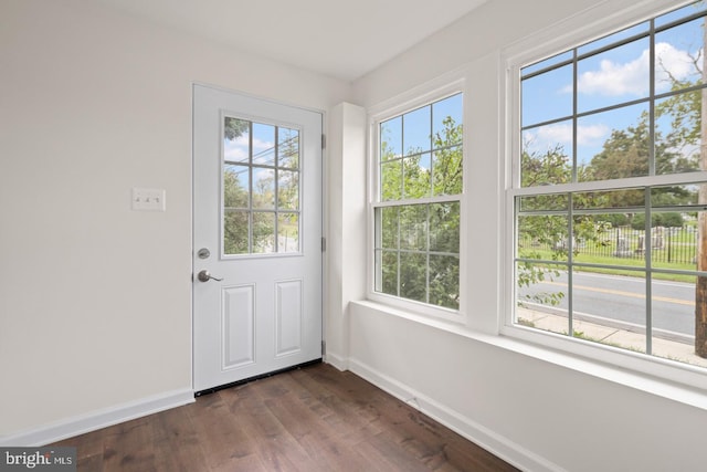 201 Parkway St, Winchester, VA 22601 - doorway with baseboards and dark wood finished floors