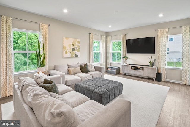 57 Oak Ln, Carneys Point, NJ 08069 - living area featuring healthy amount of natural light, wood finished floors, and recessed lighting